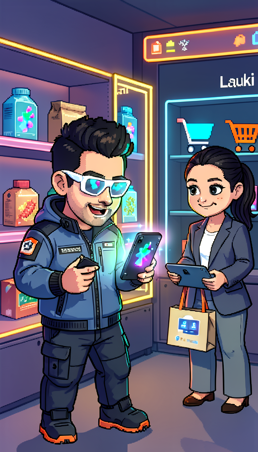 Ejemplo de estilo pixel retro moderno